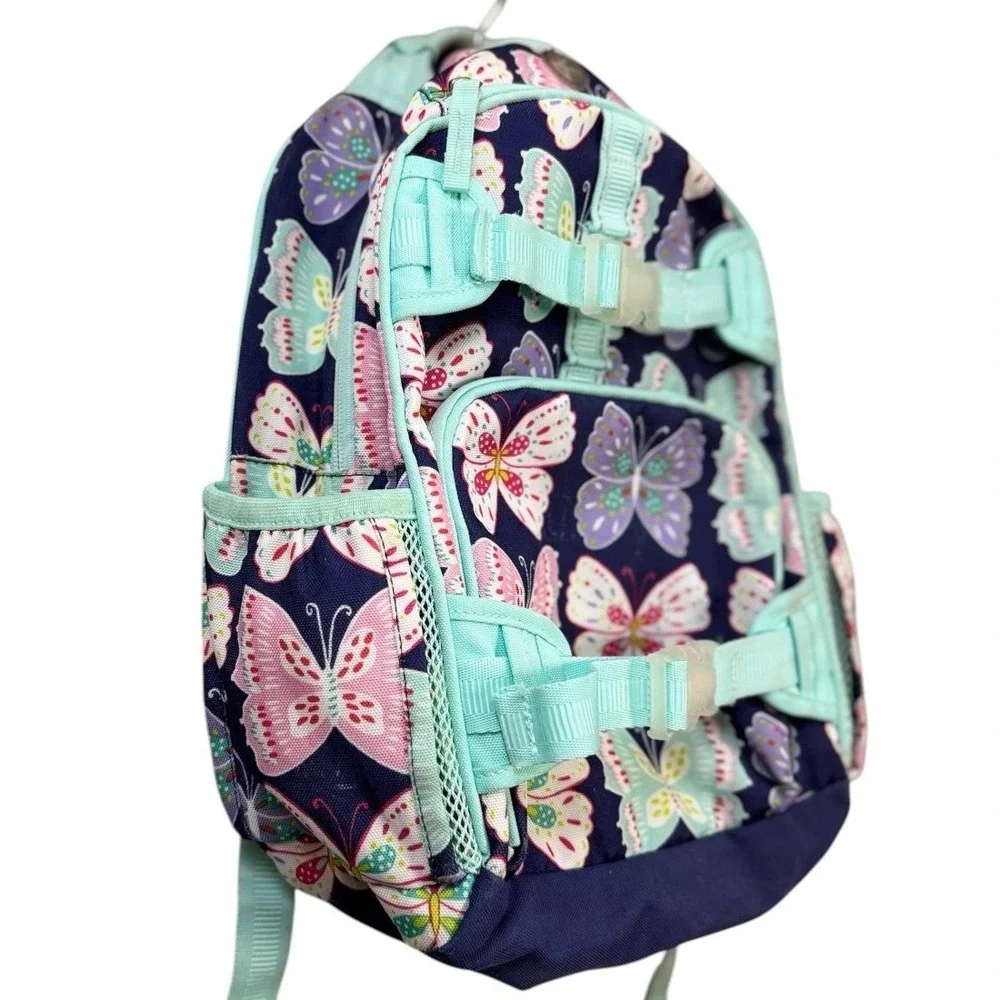 Pottery Barn Kids Mackenzie Small Backpack Navy Butterfly Aqua Trim School Bag